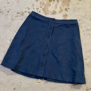 NWOT Abercrombie & Fitch S Blue Suede Button Up Skirt